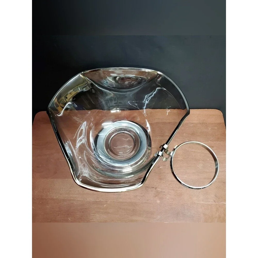 MCM Dorothy Thorpe Lusterware Ombre Silver Fade Serving Bowl Salad Dip Bowl